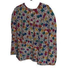 Vintage Albert nipon 100% silk blazer jacket abstract floral multi color 18